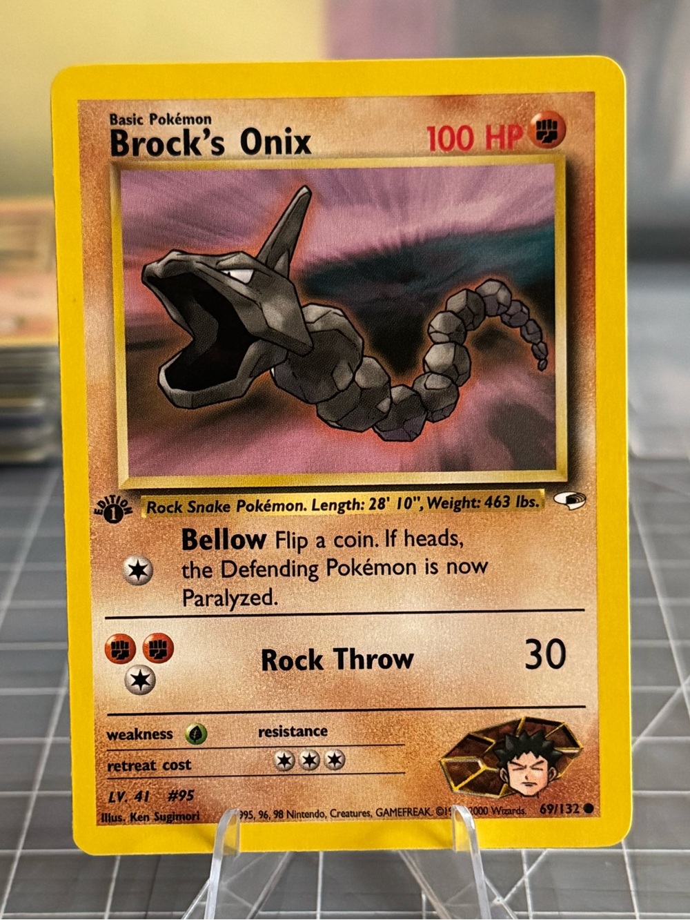 1st Edition Brock's Onix Pokemon Card Vintage WOTC